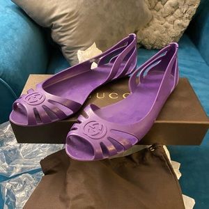 Gucci Rubber Marola Purple Rubber Sandal
